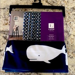 Lush Decor whale shower curtain NWT
